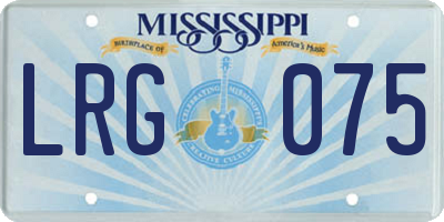 MS license plate LRG075
