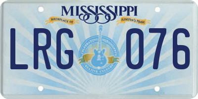 MS license plate LRG076