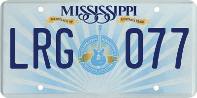 MS license plate LRG077