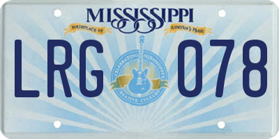 MS license plate LRG078