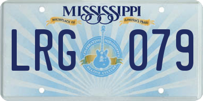 MS license plate LRG079