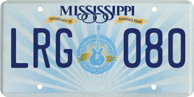 MS license plate LRG080