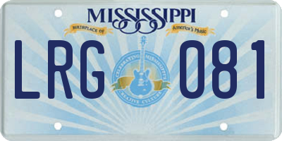MS license plate LRG081