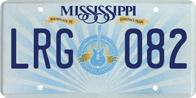 MS license plate LRG082