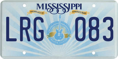 MS license plate LRG083