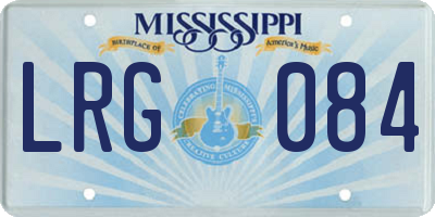 MS license plate LRG084
