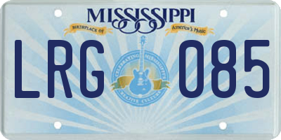 MS license plate LRG085