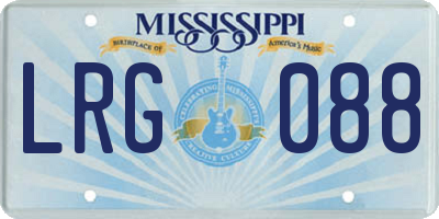 MS license plate LRG088