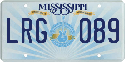 MS license plate LRG089