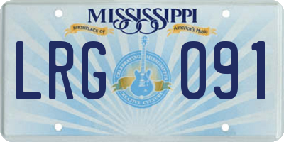 MS license plate LRG091