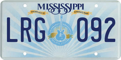 MS license plate LRG092