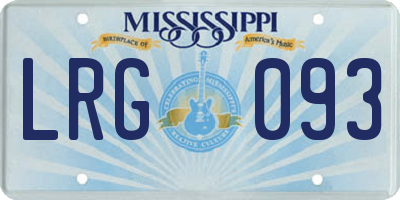 MS license plate LRG093