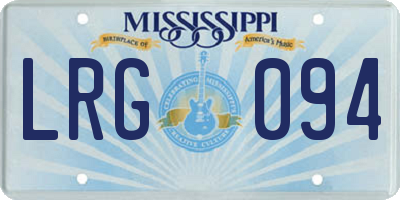 MS license plate LRG094
