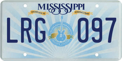 MS license plate LRG097