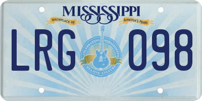 MS license plate LRG098