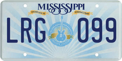MS license plate LRG099
