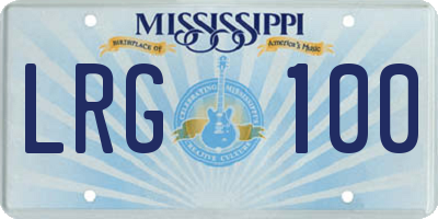 MS license plate LRG100