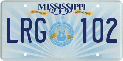 MS license plate LRG102
