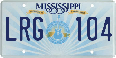 MS license plate LRG104