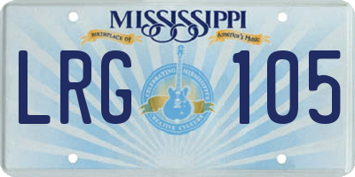 MS license plate LRG105