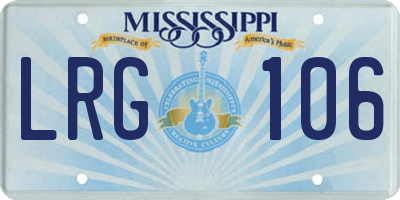 MS license plate LRG106