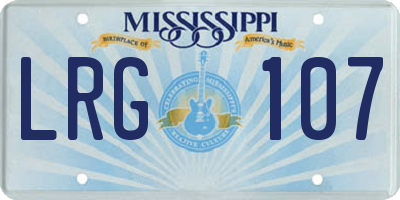 MS license plate LRG107