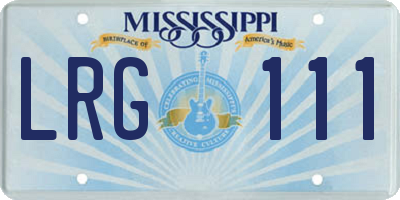 MS license plate LRG111