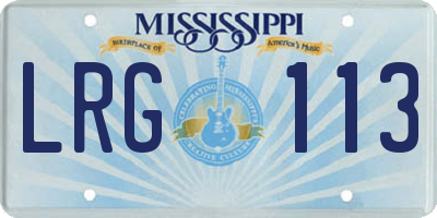 MS license plate LRG113