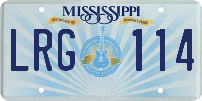 MS license plate LRG114