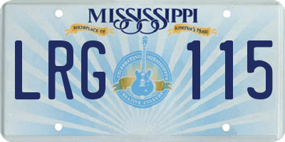 MS license plate LRG115