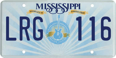 MS license plate LRG116