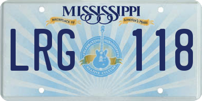 MS license plate LRG118