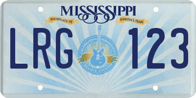 MS license plate LRG123