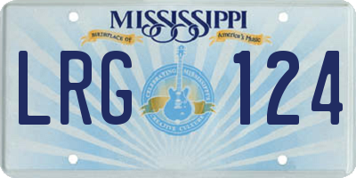 MS license plate LRG124
