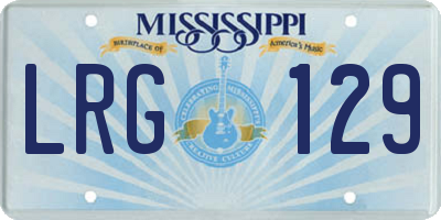 MS license plate LRG129
