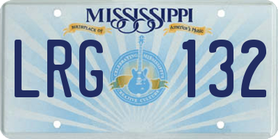 MS license plate LRG132