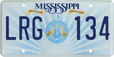 MS license plate LRG134