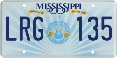MS license plate LRG135
