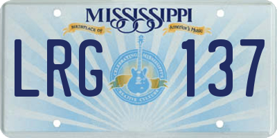 MS license plate LRG137