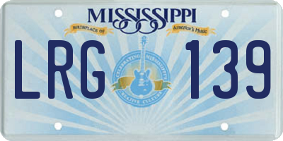 MS license plate LRG139