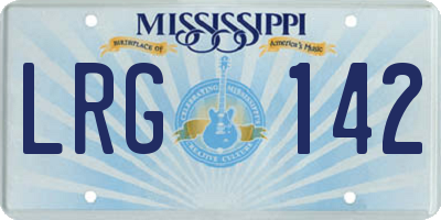 MS license plate LRG142