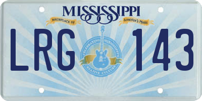 MS license plate LRG143