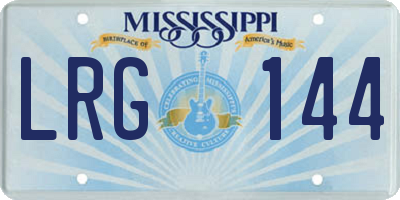 MS license plate LRG144