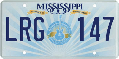 MS license plate LRG147