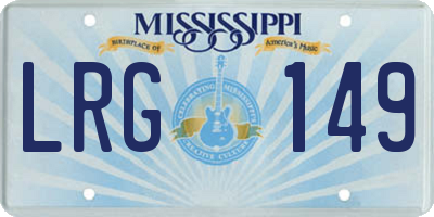 MS license plate LRG149
