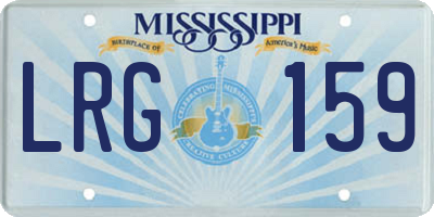 MS license plate LRG159