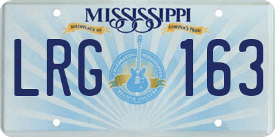 MS license plate LRG163