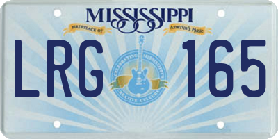 MS license plate LRG165