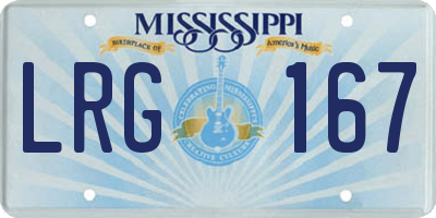 MS license plate LRG167