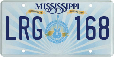 MS license plate LRG168